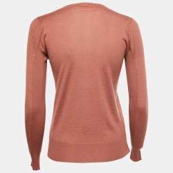 Pre Owned Marni Maroon Brown Cashmere Buttoned Cardigan S