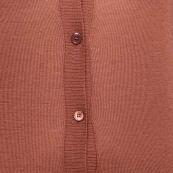 Pre Owned Marni Maroon Brown Cashmere Buttoned Cardigan S