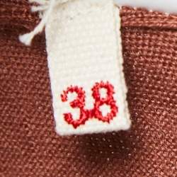 Pre Owned Marni Maroon Brown Cashmere Buttoned Cardigan S