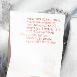 Pre Owned Marni Blue/Black Printed Cotton Button Front Full Sleeve Oversized Shirt S