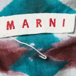 Marni Green Tye Dye Printed Cotton Sleeveless Top M