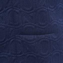 Marni Navy Blue Jacquard Bow Detail Sleeveless Short Dress S