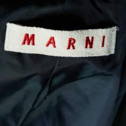 Pre Owned Marni Dark Green Wool & Silk Embellished Neck Open Front Cropped Jacket S