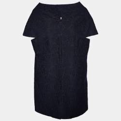 Marni Navy Blue Floral Jacquard Hook Front Jacket M