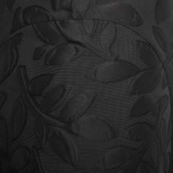 Marni Black Leaf Patterned Textured Flared Midi Skirt S