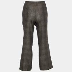 Marni Brown Patterned Wool & Silk Cropped Trousers S