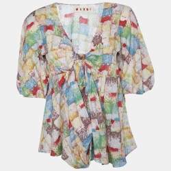 Marni Multicolor Printed Cotton Oversized Top M