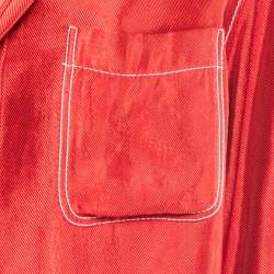 Marni Red Satin Oversized Shirt Dress S