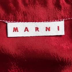Marni Red Satin Oversized Shirt Dress S