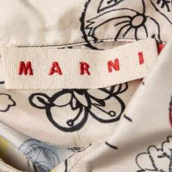 Pre Owned Marni Cream/Multicolor Printed Silk Shirt M