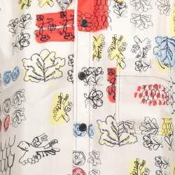 Pre Owned Marni Cream/Multicolor Printed Silk Shirt M