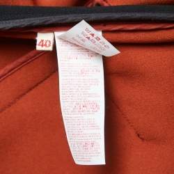 Marni Burnt Orange/Black Crepe Hooded Oversized Jacket S