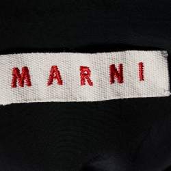 Pre Owned Marni Black Georgette & Cotton Shift Dress L