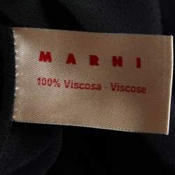 Pre Owned Marni Black Georgette & Cotton Shift Dress L