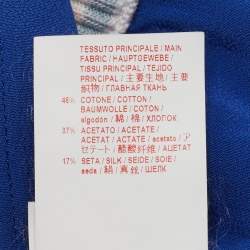 Pre Owned Marni Navy Blue Cotton & Knit Waist Tie Detail Midi Skirt S