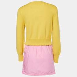 Marni Yellow Knit & Pink Cotton Layered Sweater M