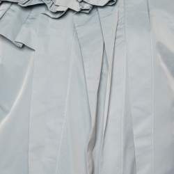 Pre Owned Marni Light Blue Synthetic Ruffle Detail Shift Dress M