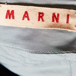 Pre Owned Marni Light Blue Synthetic Ruffle Detail Shift Dress M