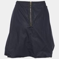 Pre Owned Marni Black Cotton Pleated Detail Mini Skirt M