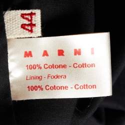Pre Owned Marni Black Cotton Pleated Detail Mini Skirt M