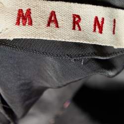 Pre Owned Marni Anthracite Grey Nylon Embellished Neck Mini Dress M