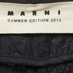 Marni Navy Blue Patterned Cotton Blend Button Front Jacket S