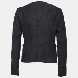 Marni Navy Blue Patterned Cotton Blend Button Front Jacket S