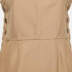 Marni Beige Cotton Buttoned Sleeveless Peplum Top M