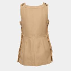 Marni Beige Cotton Buttoned Sleeveless Peplum Top M
