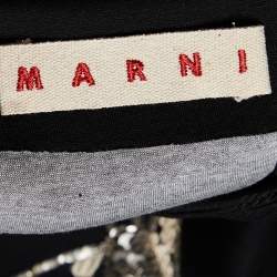Marni Black Birds Embellished Neoprene Mini Skirt M
