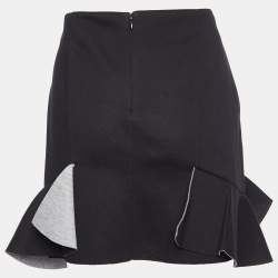 Marni Black Birds Embellished Neoprene Mini Skirt M