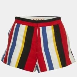 Marni Multicolor Wide Striped Cotton Shorts M