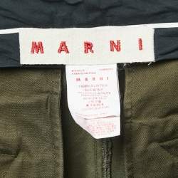 Pre Owned Marni Military Green Cotton Buttoned Trousers L