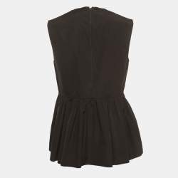 Pre Owned Marni Black Cotton Sleeveless Peplum Top S