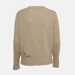 Pre Owned Marni Beige Cashmere Striped Sleeve Detail Sweater L