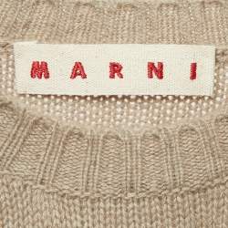 Pre Owned Marni Beige Cashmere Striped Sleeve Detail Sweater L