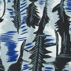Marni Blue/Black Printed Cotton Midi Dress M