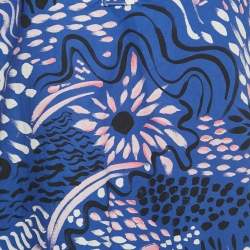 Marni Blue Abstract Printed Cotton Midi Dress M