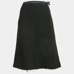 Marni Dark Green Wool Blend Midi Skirt M