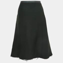 Marni Dark Green Wool Blend Midi Skirt M