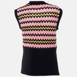 Marni Black Striped Wool Knit Sleeveless Sweater M