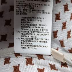 Marni Brown Motif Pattern Cotton Button Front Blazer S