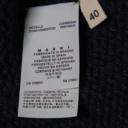 Pre Owned Marni Black Colorblock Wool & Cashmere Knit Sweater S