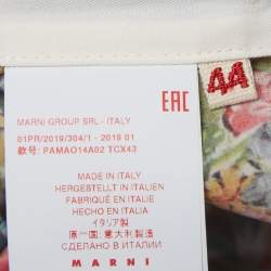 Pre Owned Marni Multicolor Floral Print Cotton Straight Leg Trousers M