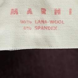 Pre Owned Marni Purple Wool Contrast Detail Long Sleeve Sweatshirt M