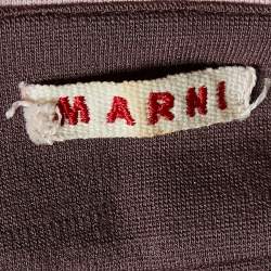 Pre Owned Marni Purple Wool Contrast Detail Long Sleeve Sweatshirt M