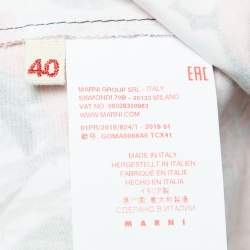 Marni Red Floral Print Cotton Gathered Midi Skirt S