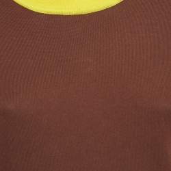 Pre Owned Marni Brown Cotton Knit Crew Neck T-Shirt M