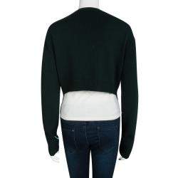 Pre Owned Marni Green Wool Long Sleeve High Low Sweater S