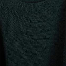 Pre Owned Marni Green Wool Long Sleeve High Low Sweater S